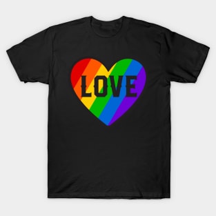 LGBTQ Pride Love Rainbow Heart T-Shirt